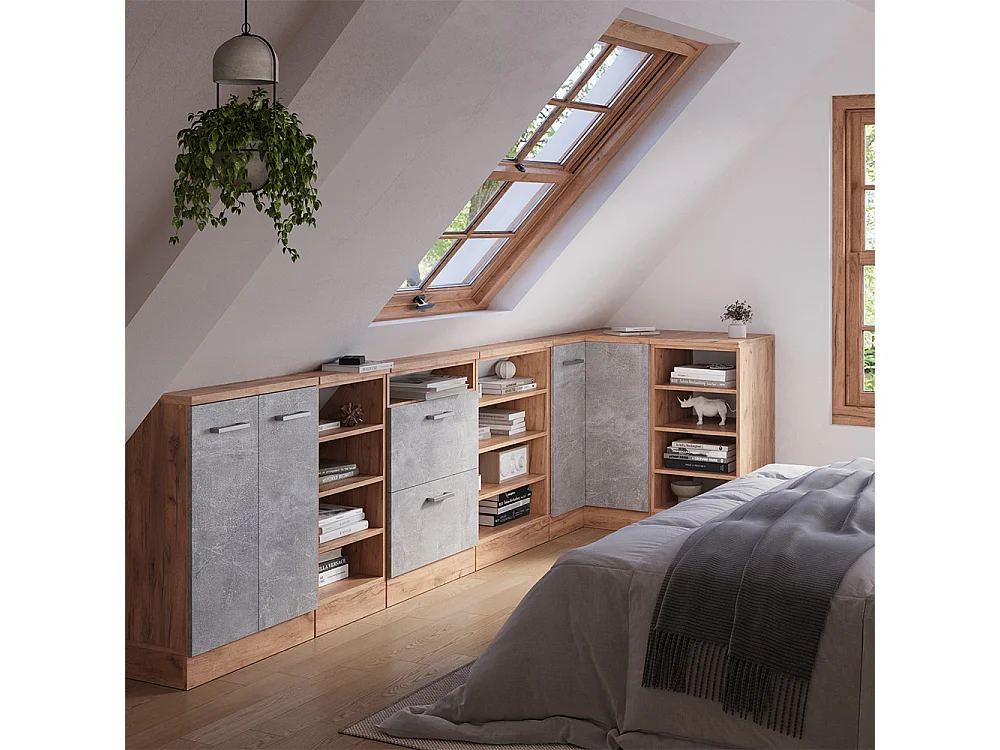 Meuble de cuisine dangle pour combles béton 75.6x75.6x81.6 r-line