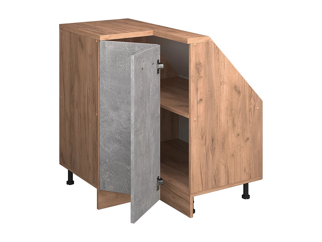 Corner kitchen cabinet for sloping roofs concrete 75.6x75.6x81.6 r-line