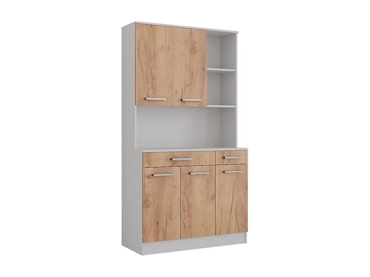 Bufet kuchenny biały/złoty dąb 100.1x46x188.5 raul