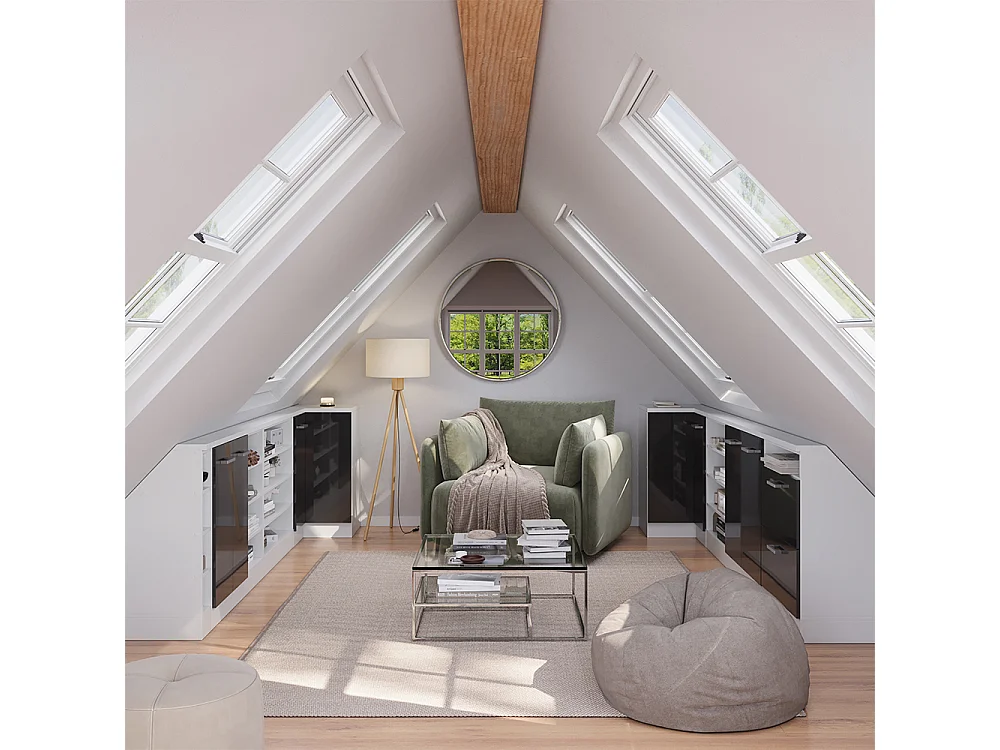 Meuble de cuisine dangle pour combles anthracite haute brillance 75.6x75.6x81.6 r-line