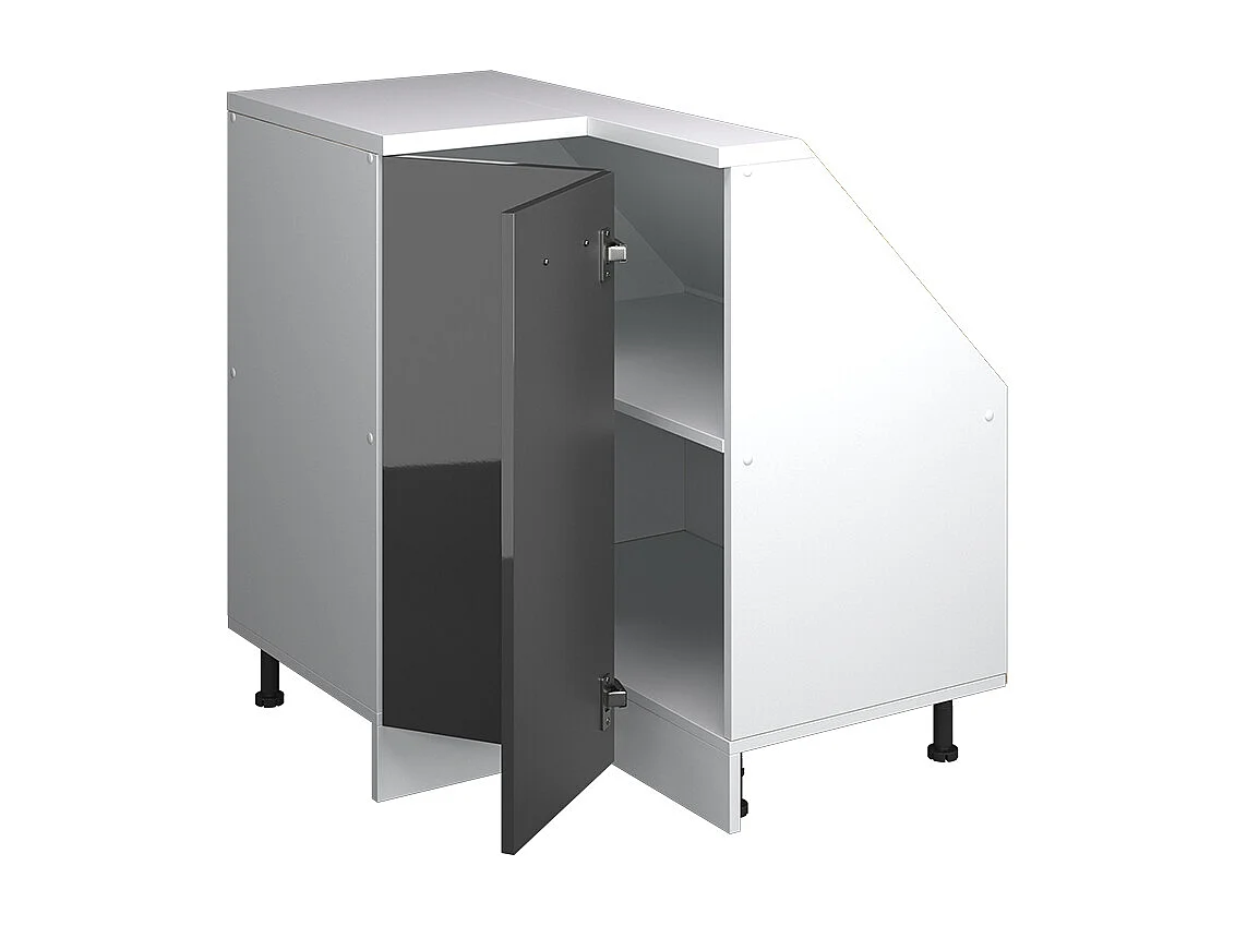 Corner kitchen cabinet for sloping roofs anthracite high gloss 75.6x75.6x81.6 r-line