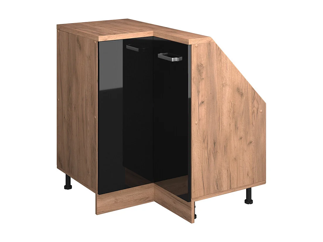 Meuble de cuisine dangle pour combles noir haute brillance 75.6x75.6x81.6 r-line