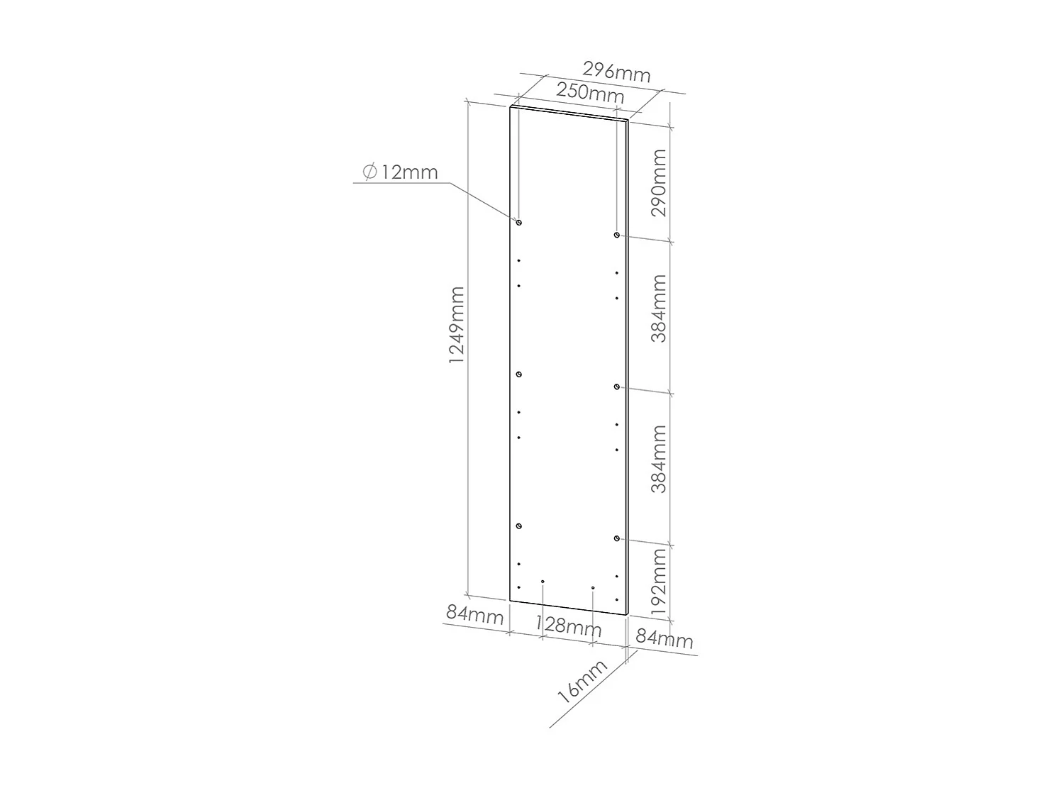 Façade de cuisine rouge brillant 29.6x1.6x71.3 r-line
