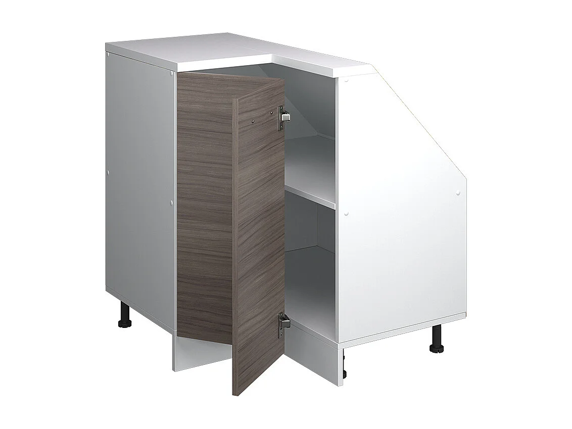 Corner kitchen cabinet for sloping roofs noble gray 75.6x75.6x81.6 r-line