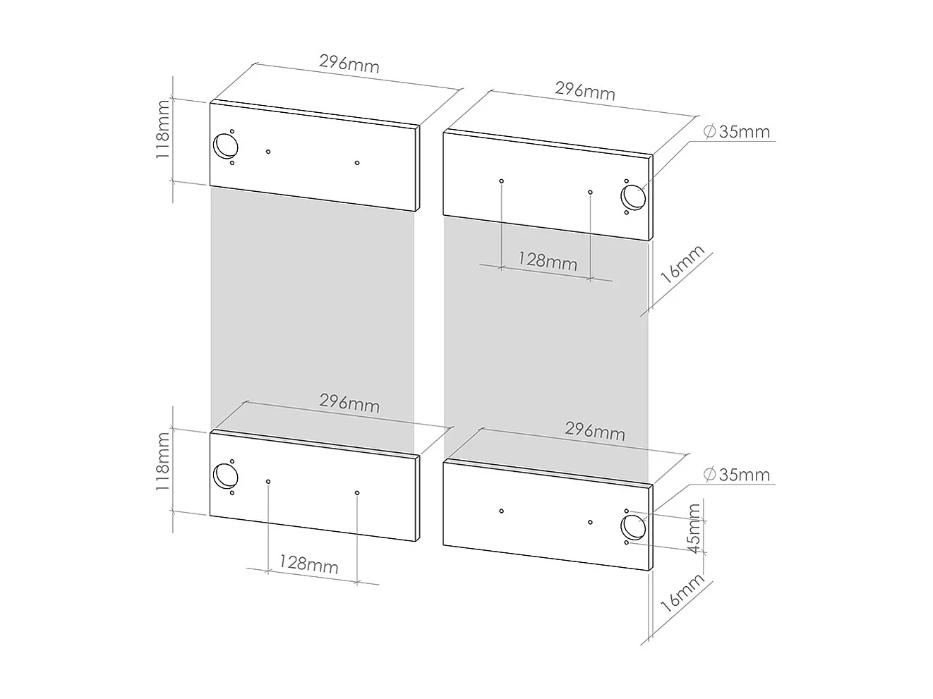 Façade de cuisine anthracite campagne 59.2x1.6x59 r-line