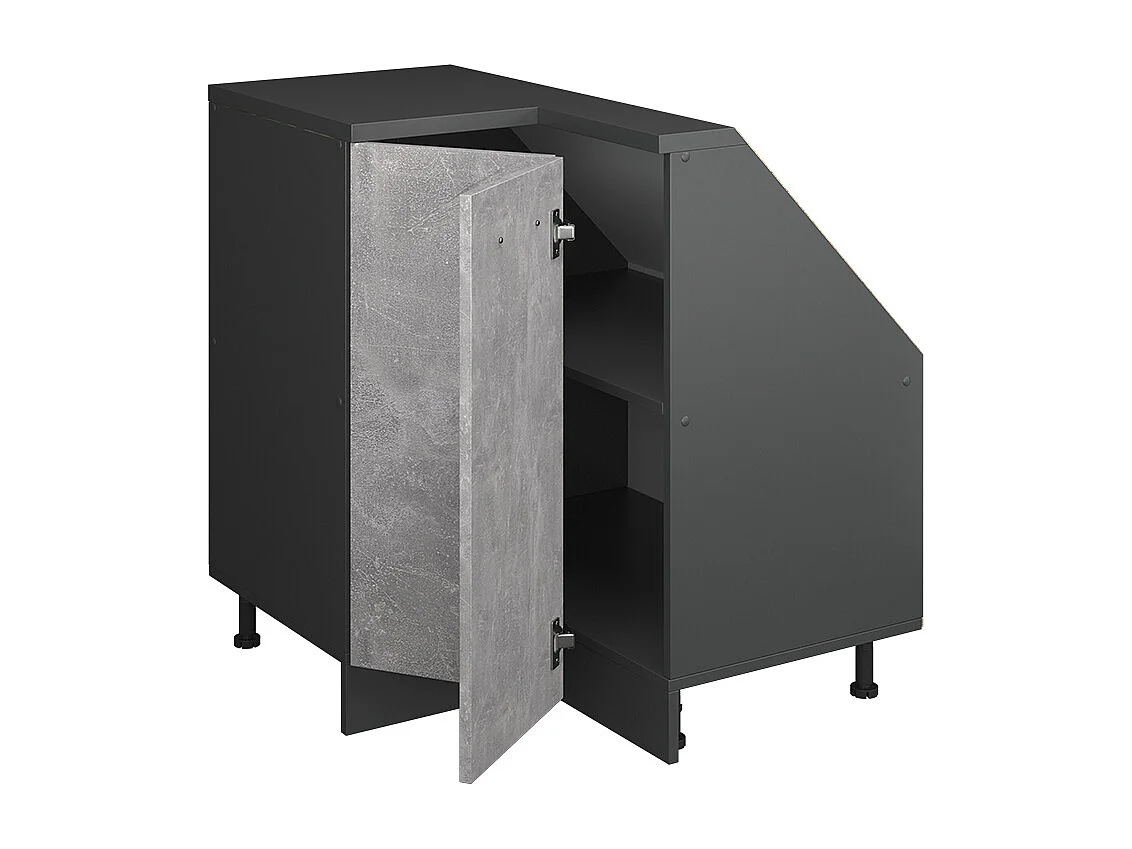 Corner kitchen cabinet for sloping roofs concrete 75.6x75.6x81.6 r-line