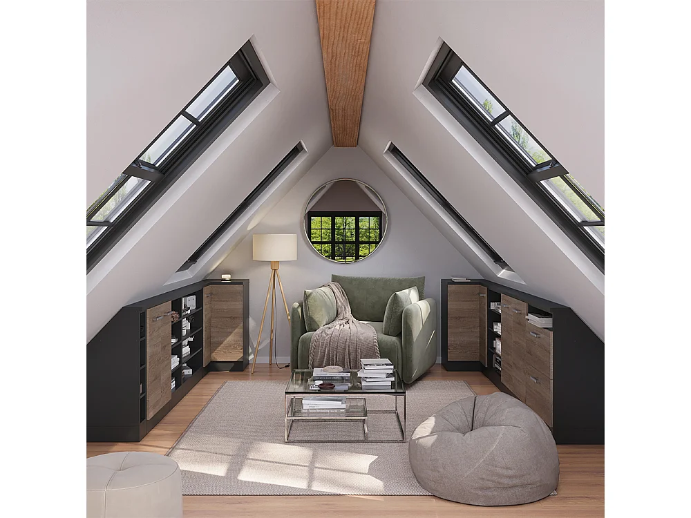 Meuble de cuisine dangle pour combles sonoma 75.6x75.6x81.6 r-line