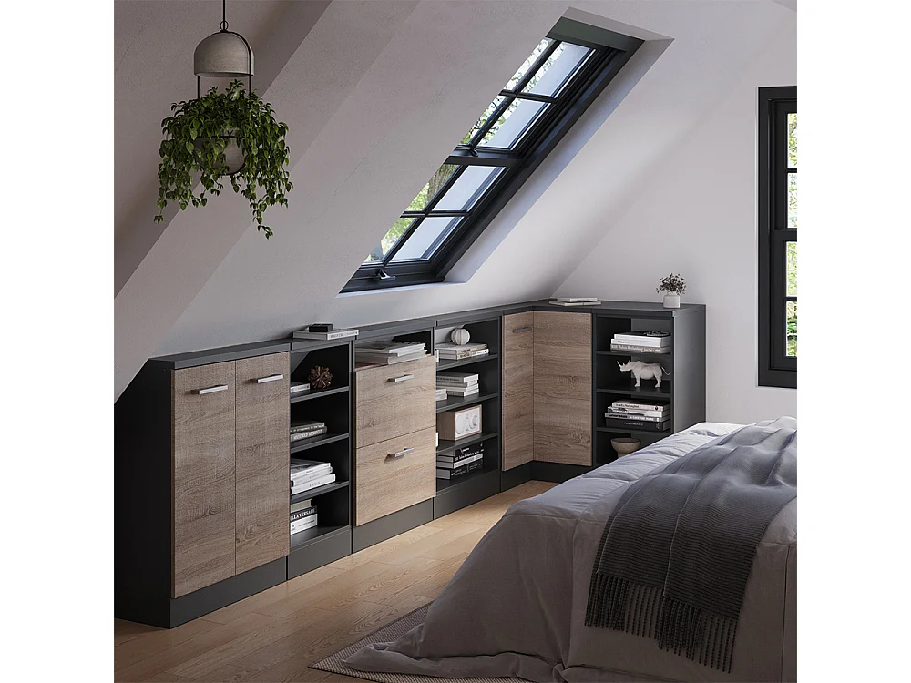 Vinkelskåp för sluttande tak sonoma 75.6x75.6x81.6 r-line