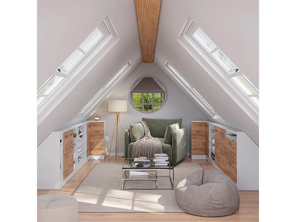 Meuble de cuisine dangle pour combles chêne de force doré 75.6x75.6x81.6 r-line