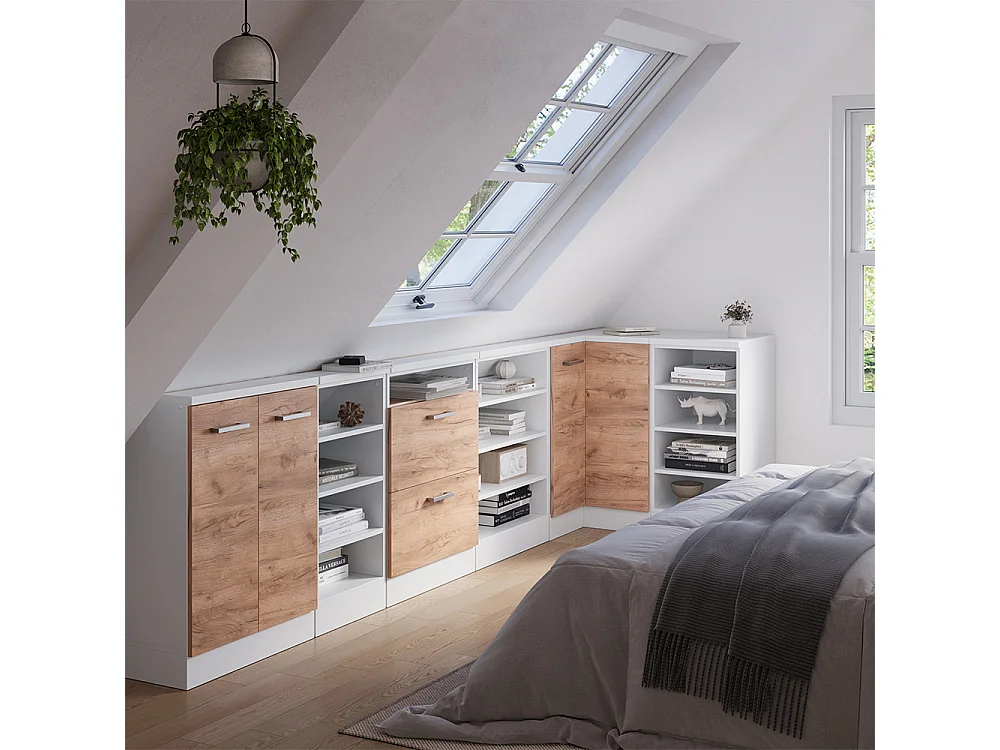 Meuble de cuisine dangle pour combles chêne de force doré 75.6x75.6x81.6 r-line