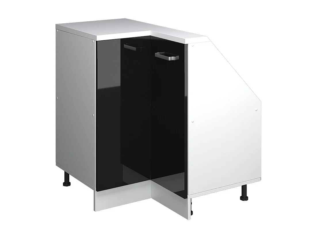 Meuble de cuisine dangle pour combles noir haute brillance 75.6x75.6x81.6 r-line