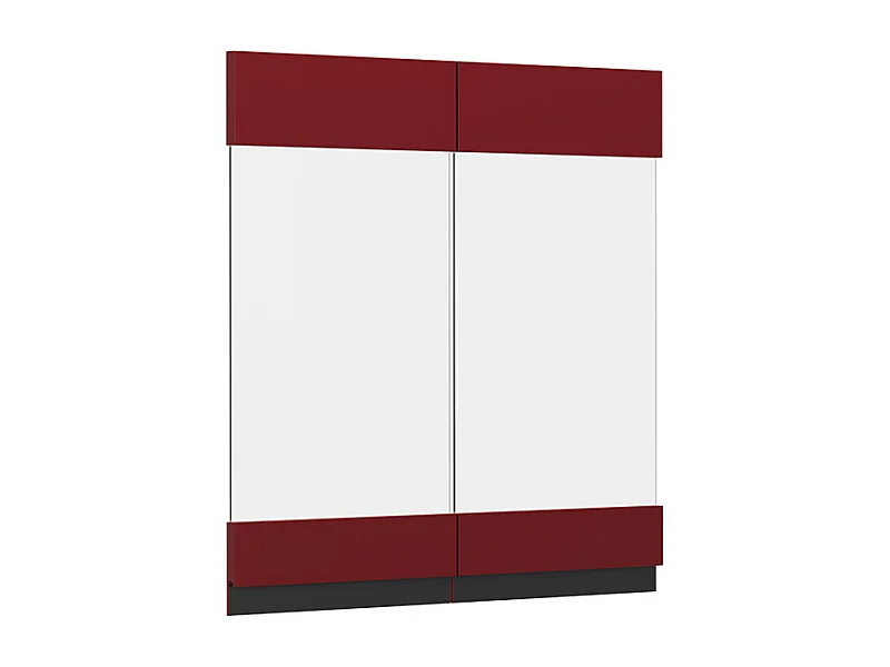 Façade de cuisine rouge 59.2x1.6x59 r-line