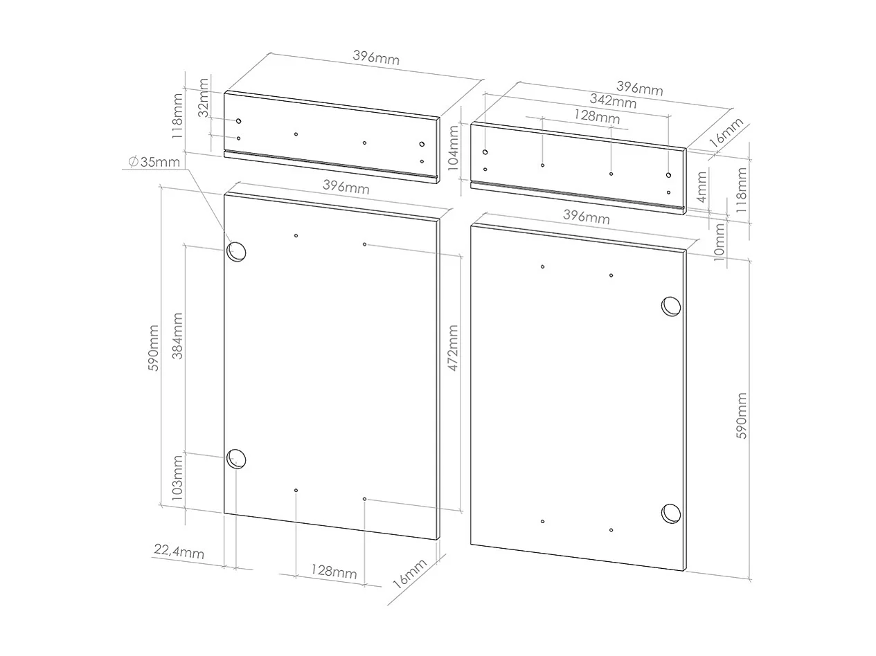 Façade de cuisine rouge brillant 79.2x1.6x70.8 r-line