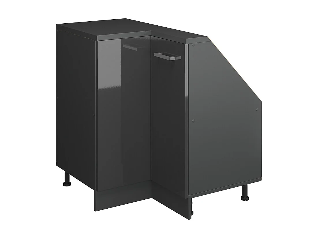 Meuble de cuisine dangle pour combles anthracite haute brillance 75.6x75.6x81.6 r-line