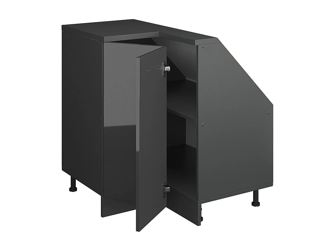 Meuble de cuisine dangle pour combles anthracite haute brillance 75.6x75.6x81.6 r-line