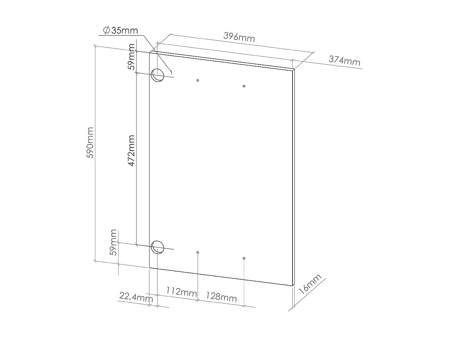 Façade de cuisine anthracite campagne 39.6x1.6x59 r-line