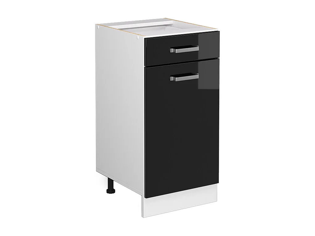 Façade de cuisine noir haute brillance 39.6x1.6x71.6 r-line