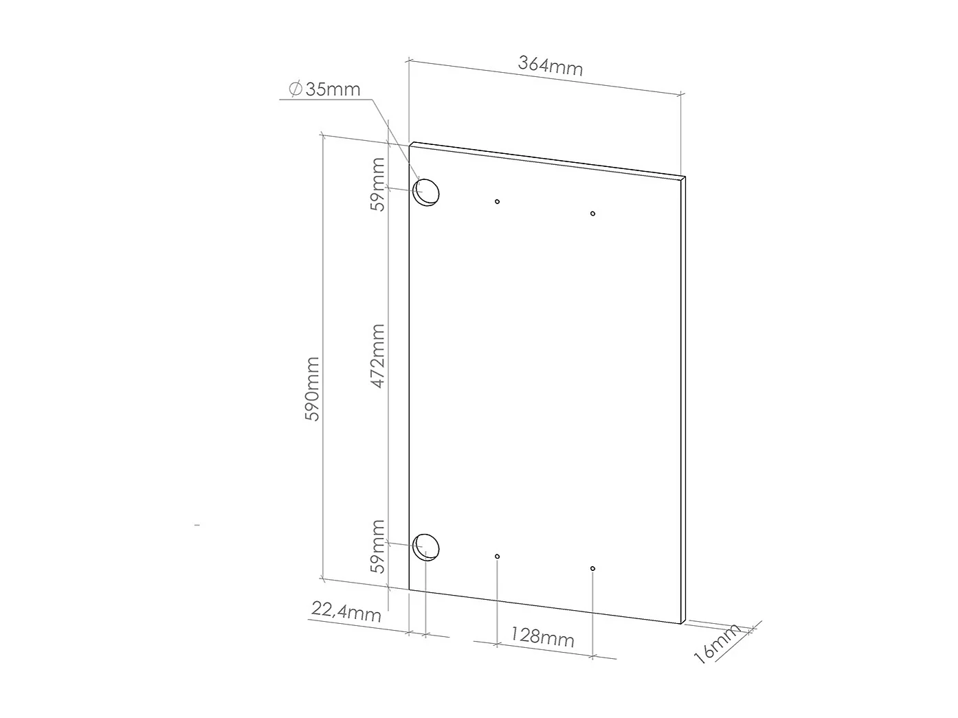 Façade de cuisine anthracite haute brillance 39.6x1.8x59 r-line