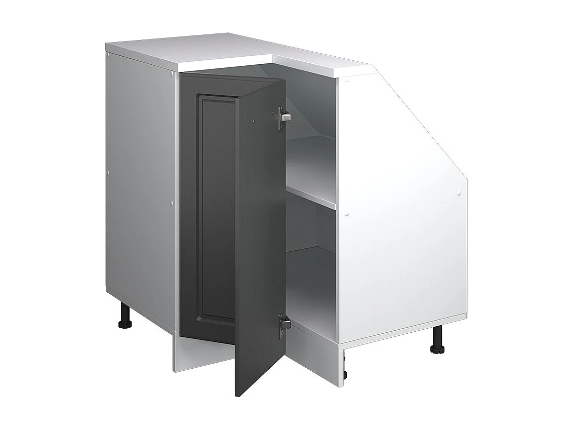 Corner kitchen cabinet for sloping roofs anthracite shaker style75.6x75.6x81.6 r-line
