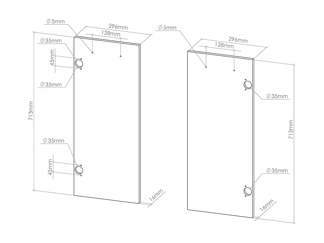 Façade de cuisine anthracite campagne 59.2x1.6x71.3 r-line