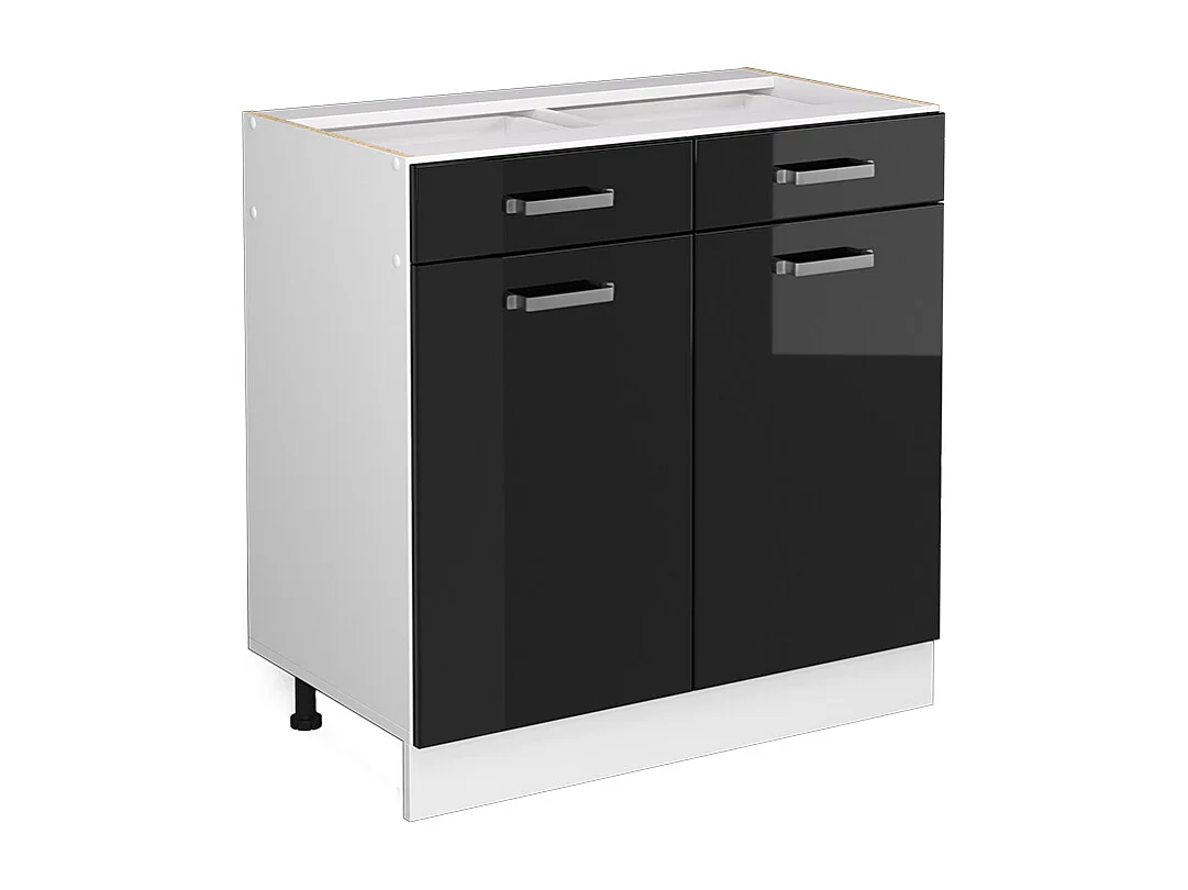 Façade de cuisine noir haute brillance 79.2x1.6x70.8 r-line