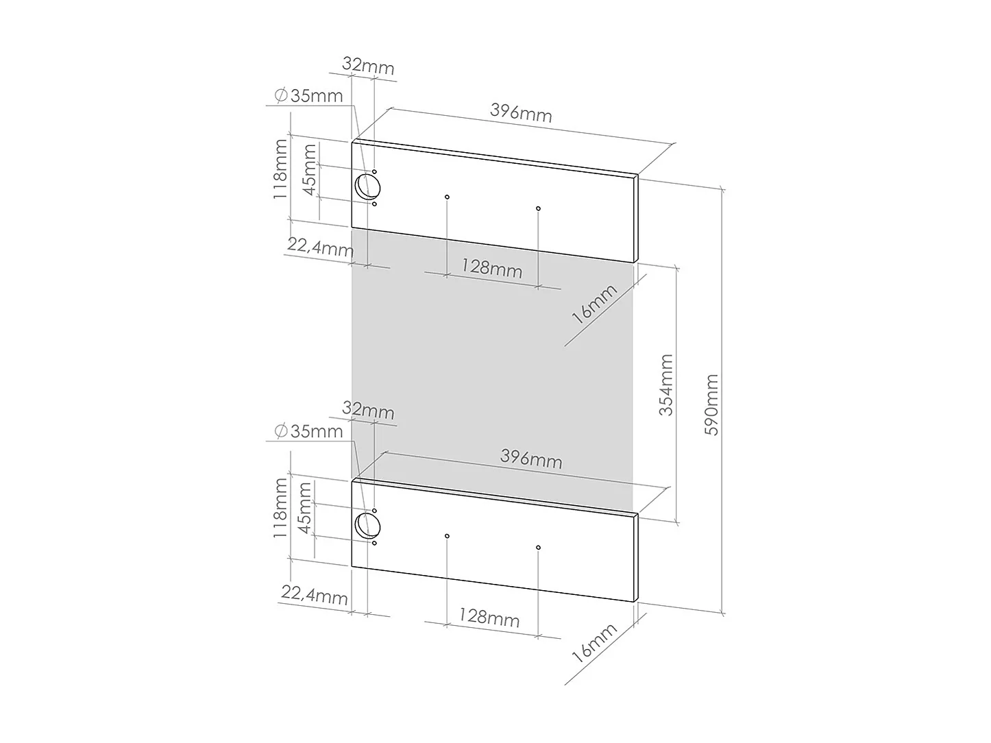 Küchenfront artisan-eiche 39.6x1.6x59 r-line