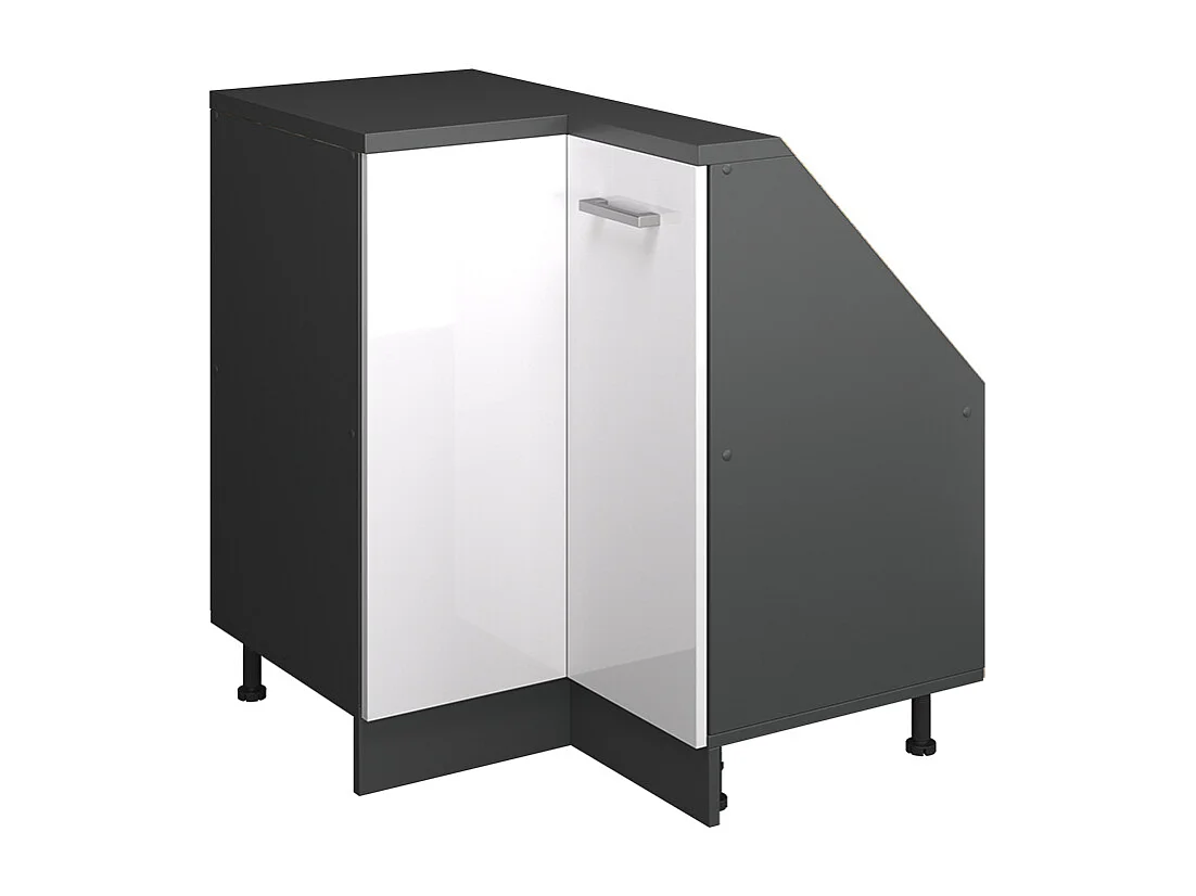 Meuble de cuisine dangle pour combles blanc haute brillance 75.6x75.6x81.6 r-line