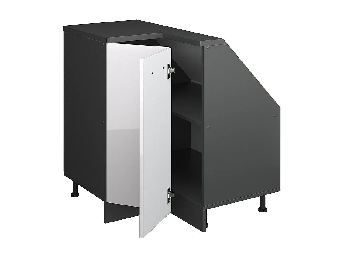 Meuble de cuisine dangle pour combles blanc haute brillance 75.6x75.6x81.6 r-line