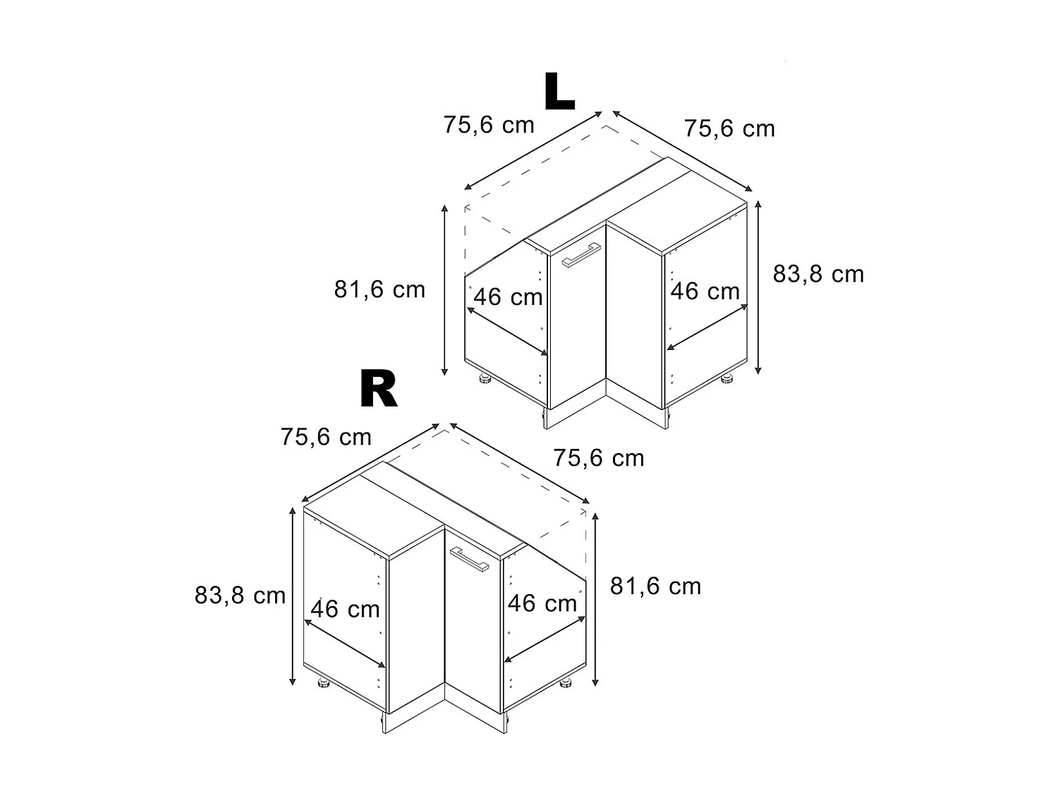 Vinkelskåp för sluttande tak vit högblank 75.6x75.6x81.6 r-line
