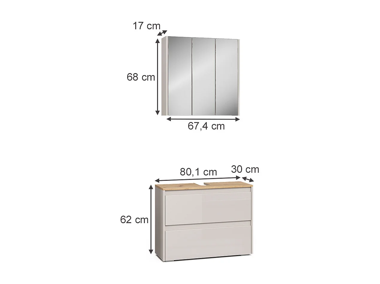 Badmöbel-Set cashmere/artisan 80.1x30.1x62 majest