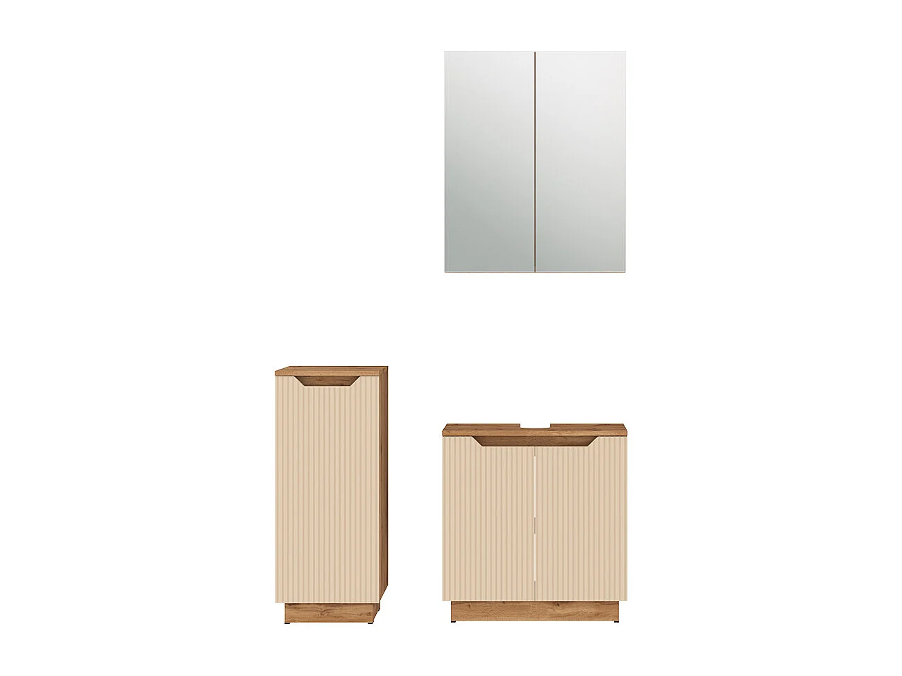 Conjunto de muebles de baño de 3 piezas rayas roble/cachemira 59.8x32x62.1 lotta