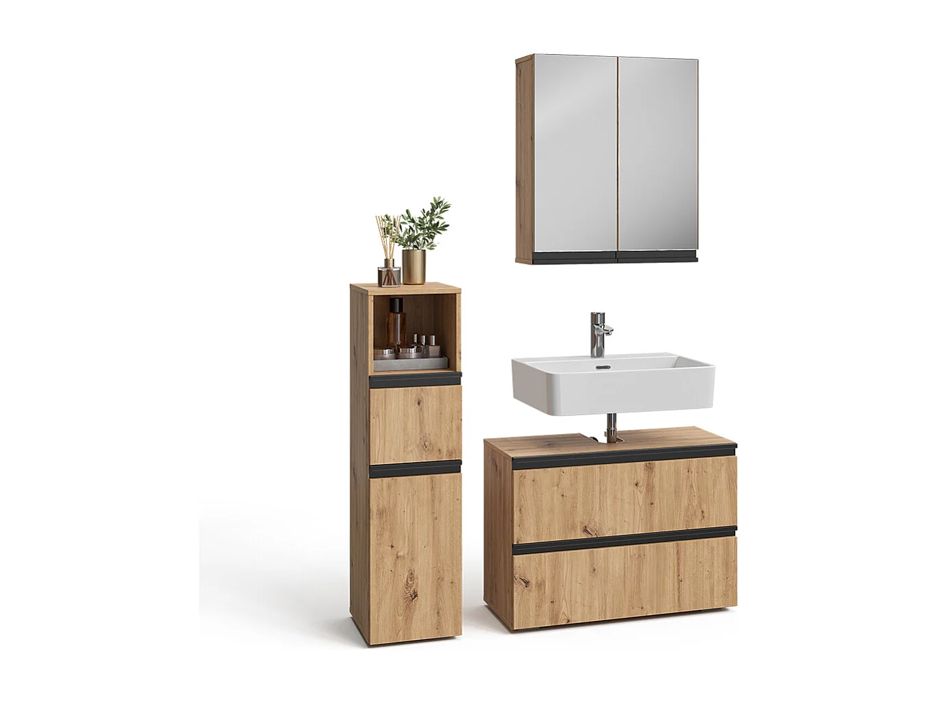 Zestaw mebli łazienkowych rzemieślnik 80x35x112.6 torren