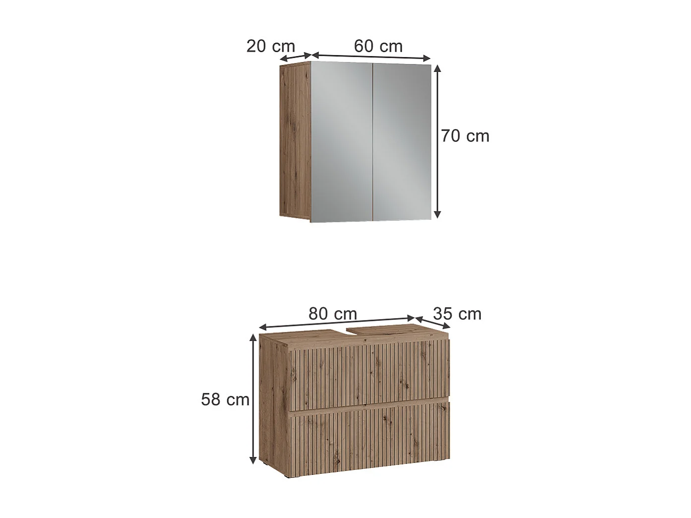 Meubles bain artisan 60x35x58 takumi
