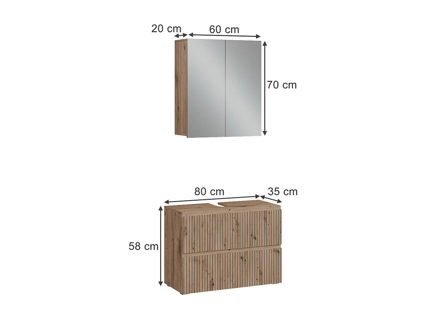 Meubles bain artisan 60x35x58 takumi