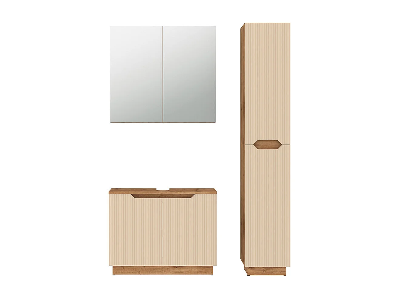 Meubles bain chêne/cachemire rayé 79.6x32x62.5 lotta