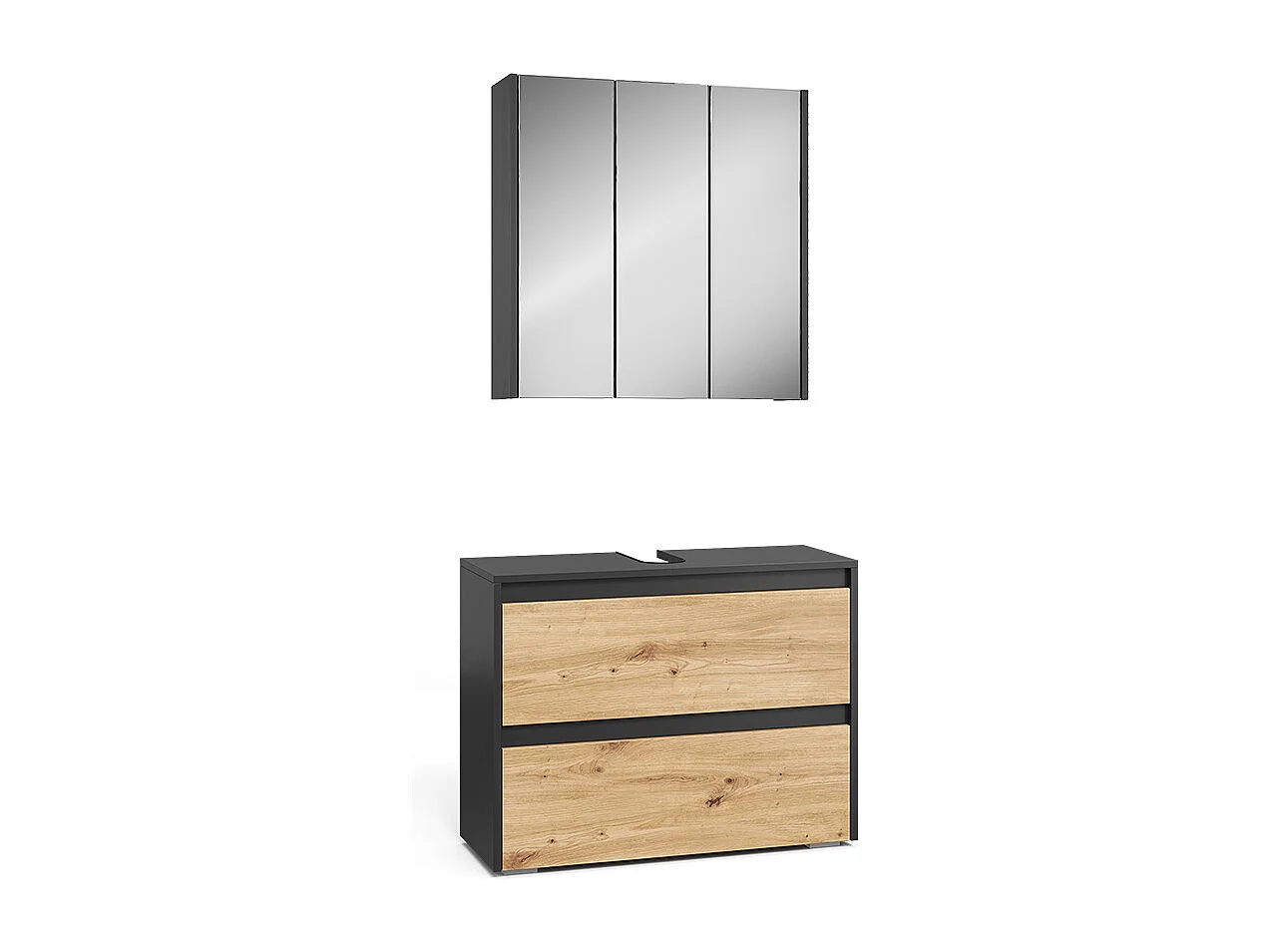 Badmöbel-Set anthrazit/artisan 80.1x30.1x62 majest