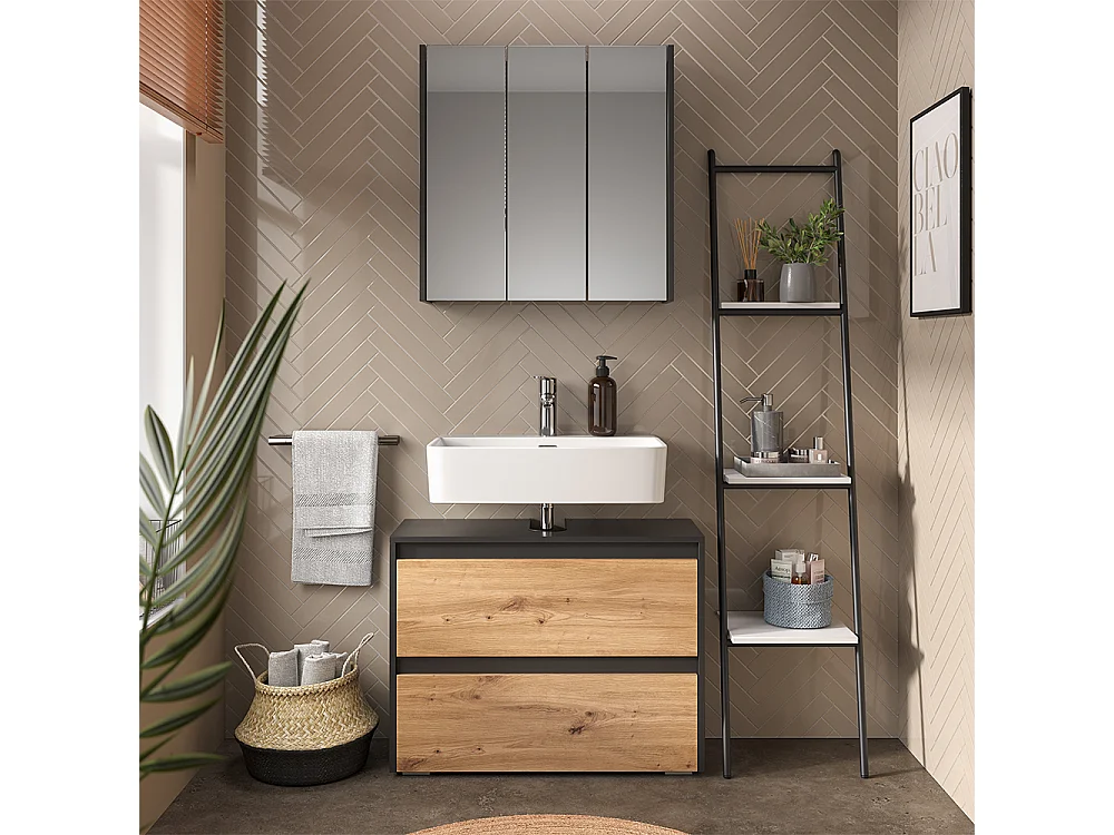 Badmöbel-Set anthrazit/artisan 80.1x30.1x62 majest