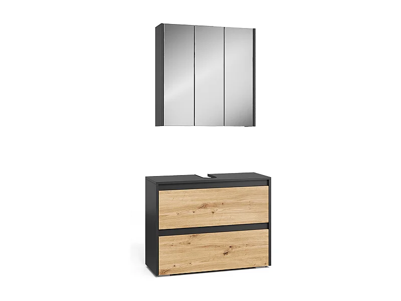 Badmöbel-Set anthrazit/artisan 80.1x30.1x62 majest