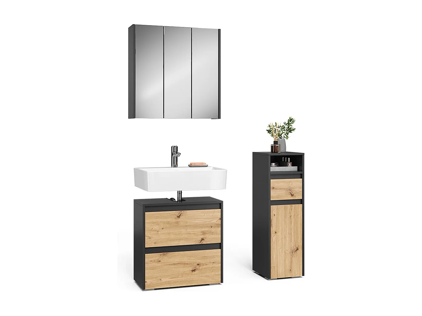 Badmöbel-Set anthrazit/artisan 60.1x30.1x62 majest