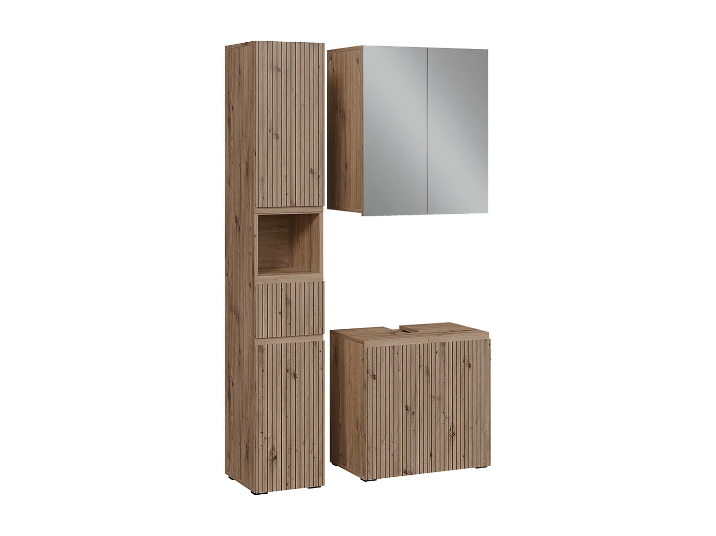 Ensemble de meubles de salle de bain 3 pièces artisan 60x35x58 takumi