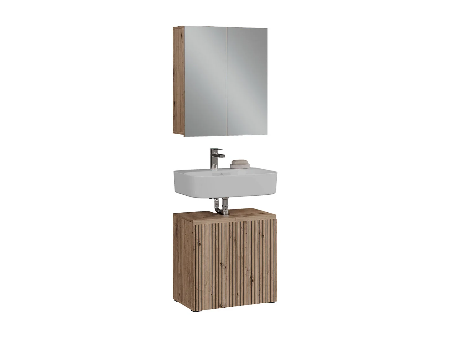 Conjunto de móveis de banheiro artesão 60x35x58 takumi