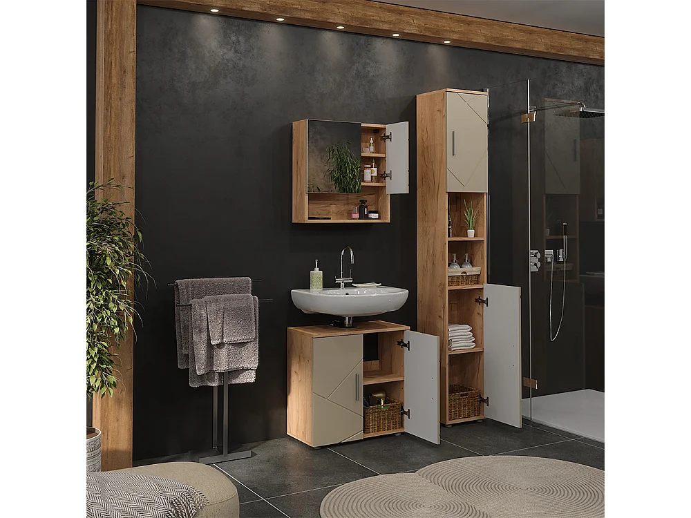 Meubles bain beige 60x30x59 irma