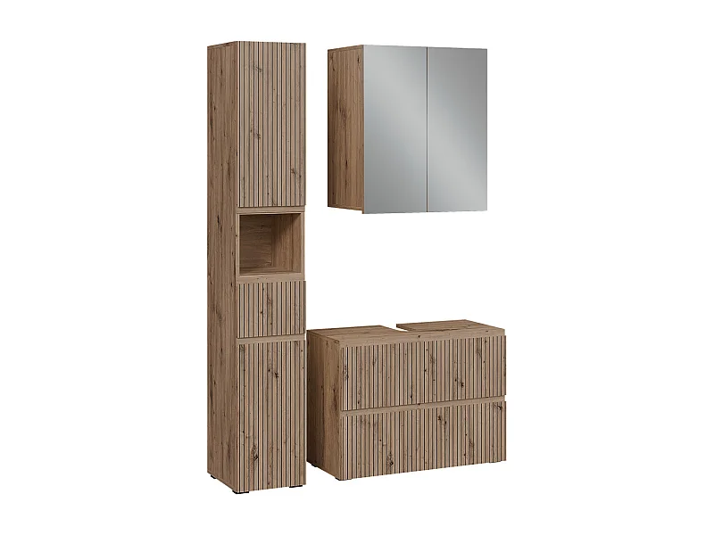 Ensemble de meubles de salle de bain 3 pièces artisan 80x35x58 takumi