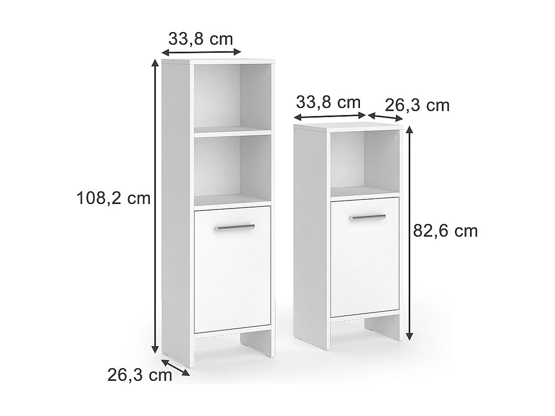 Badmöbel-Set weiß 33.8x26.3x108.2 karli