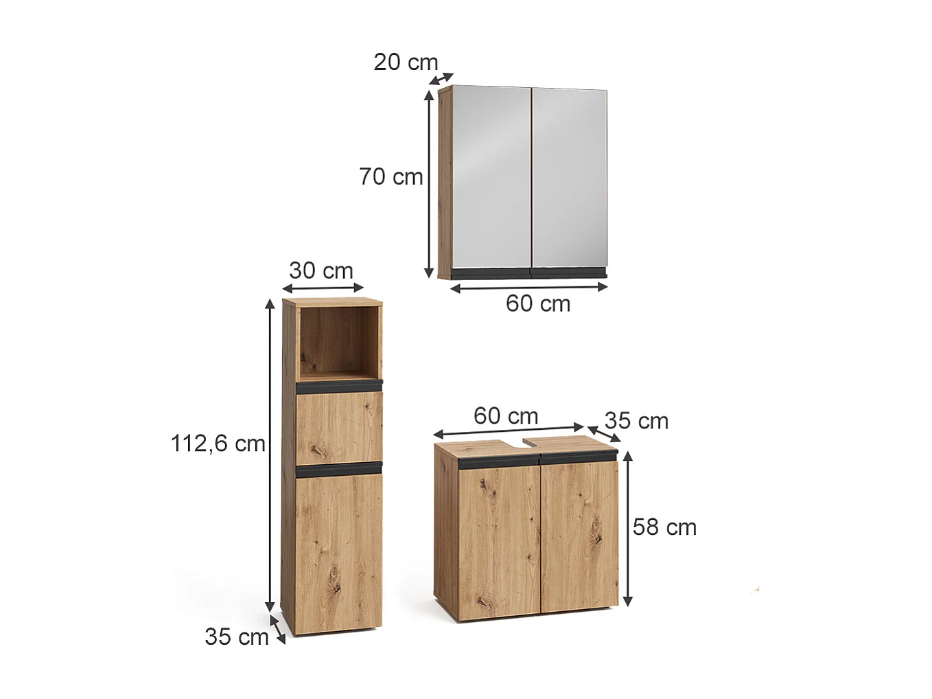 Badmöbel-Set artisan 60x35x58 torren