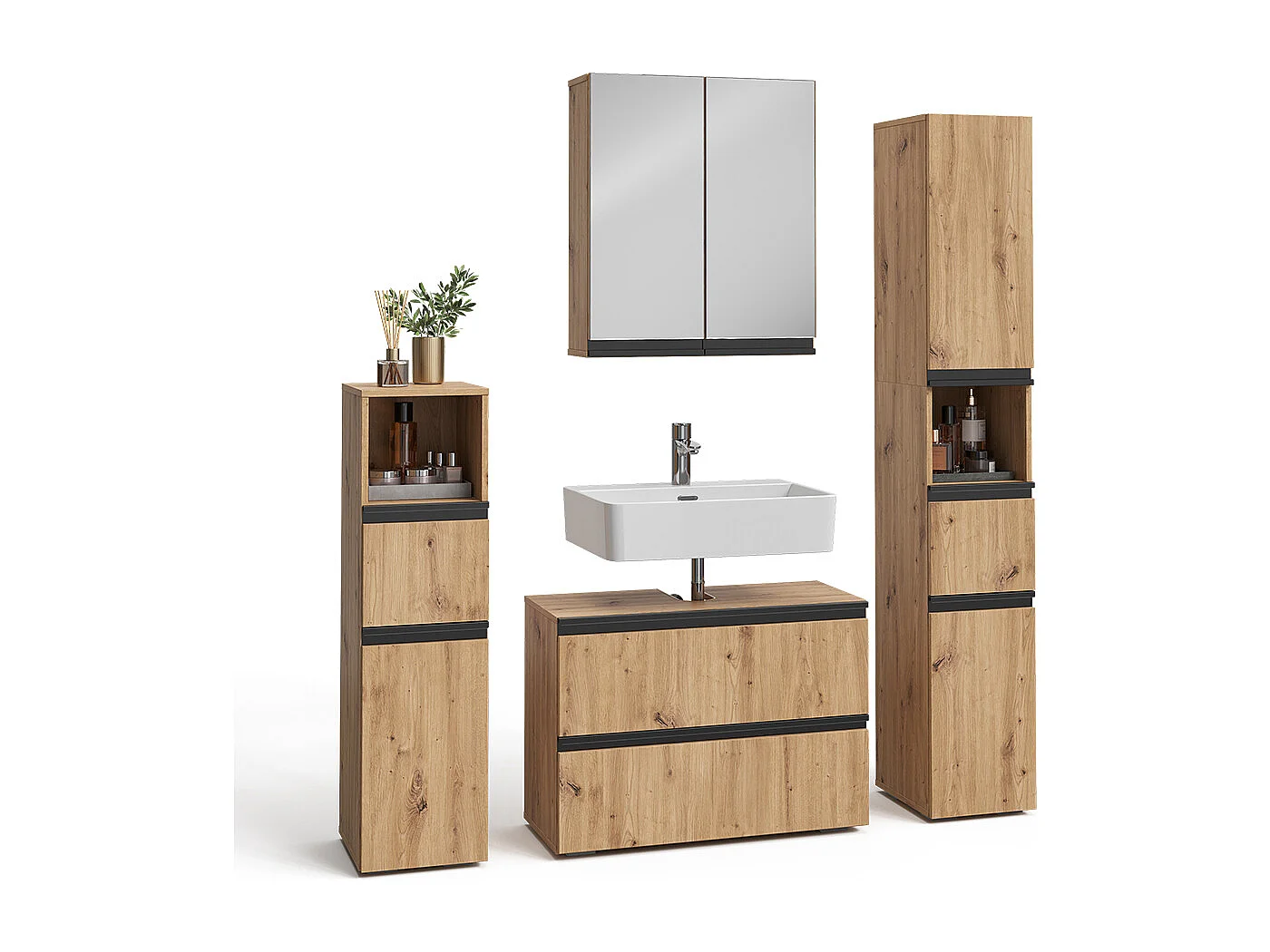 Badkamermeubelset ambachtelijk 30x35x112.6 torren