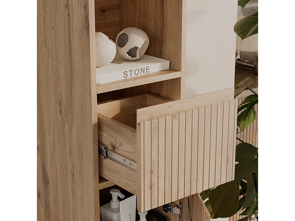 3-delige badkamermeubelset ambachtelijk 80x35x58 takumi