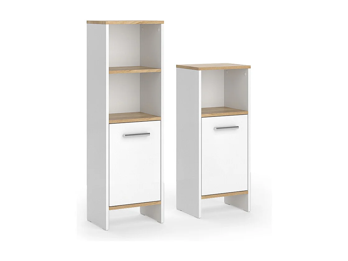 Badmöbel-Set weiß/goldkraft eiche 33.8x26.3x108.2 karli