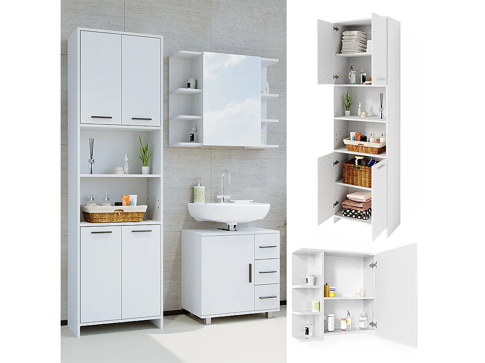 Conjunto de móveis de casa de banho branco 60x33x60 maris