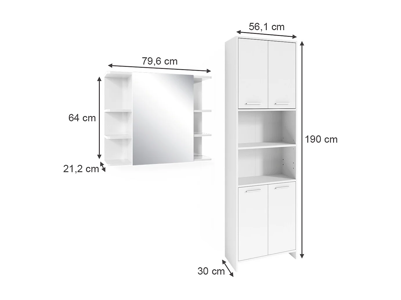 Conjunto de móveis de casa de banho branco 60x33x60 maris